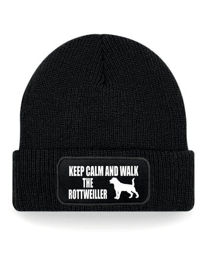 Keep Calm & Walk Rotweiller Beanie Hat Dog Lovers Gift Great For Men & Ladies