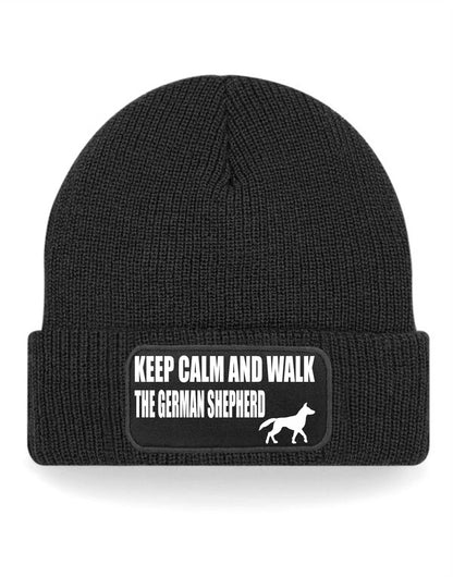 Keep Calm Walk The German Shepherd Beanie Hat Dog Lovers Gift For Men & Ladies