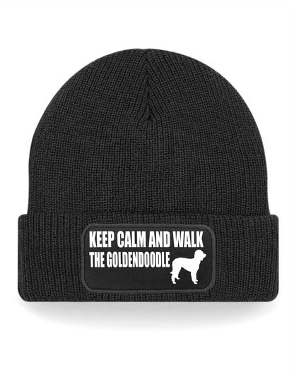 Keep Calm Walk The Goldendoodle Beanie Hat Dog Lovers Gift For Men & Ladies
