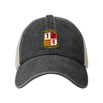 1stMLG Insignia Printed unisex baseball cap adjustable grid baseball cap veteran gift