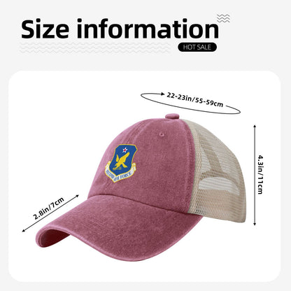 Second Air Force-Emblem (USAF) Printed unisex baseball cap adjustable grid baseball cap veteran gift