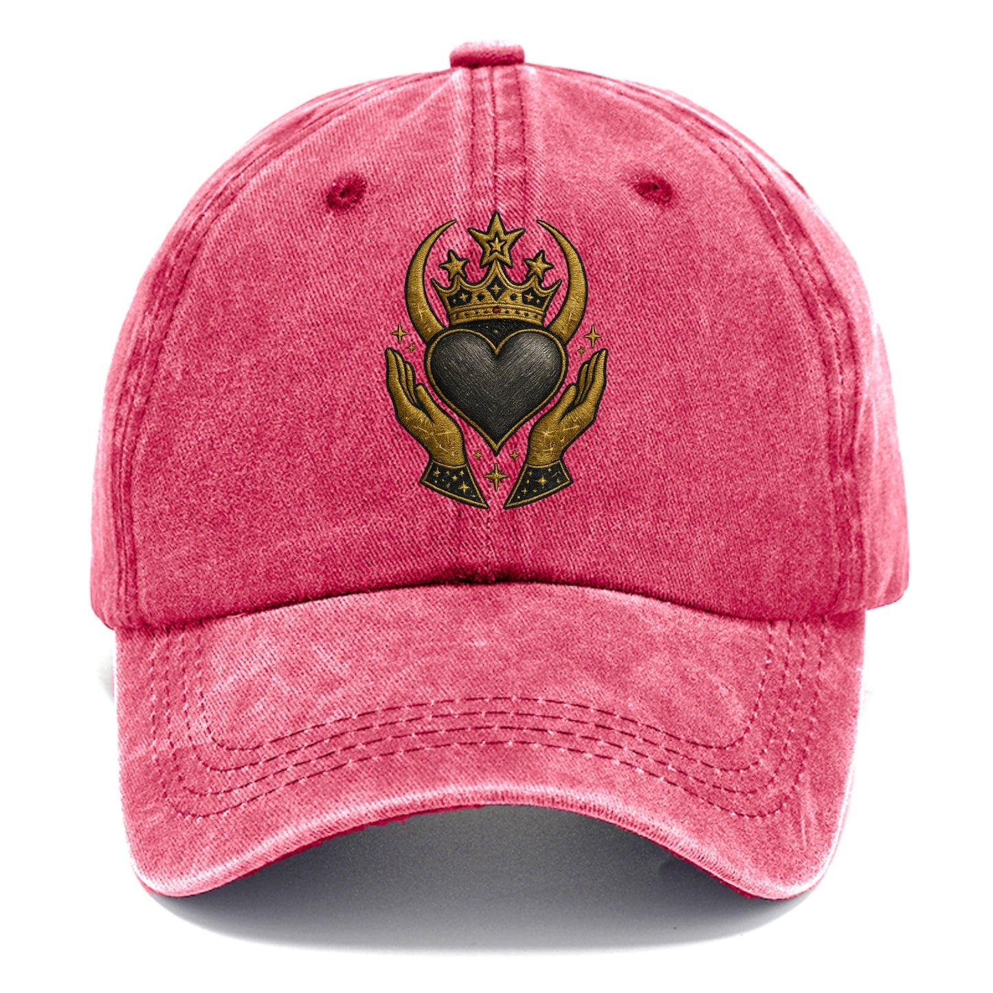 Celtic knot crown with woven strands merging into copper hands shielding a pewter - Classic Cap
