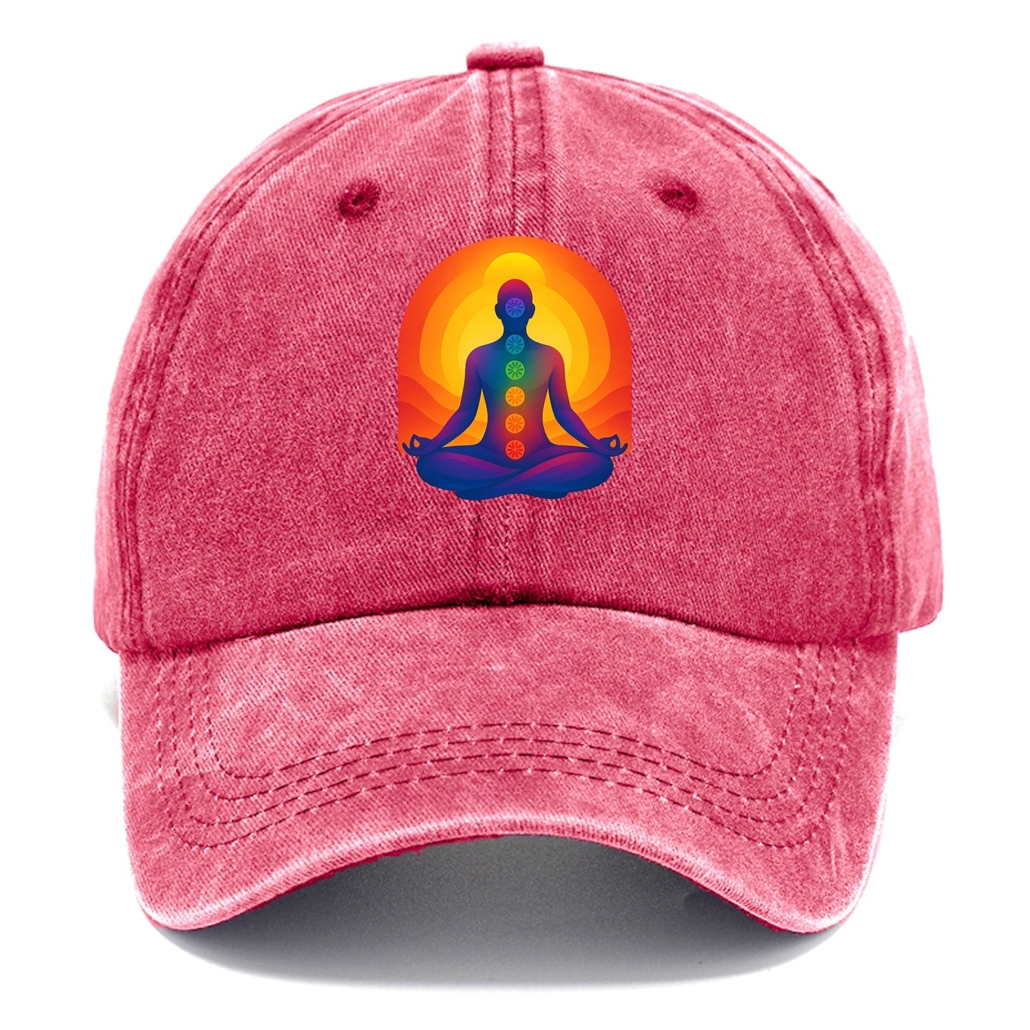 Sunset Meditation - Figure in lotus pose Classic Cap