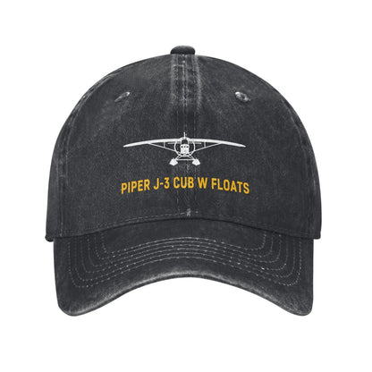 Piper J-3 Cub W Floats Printing unisex baseball cap adjustable hats Outdoor leisure hat veteran gift