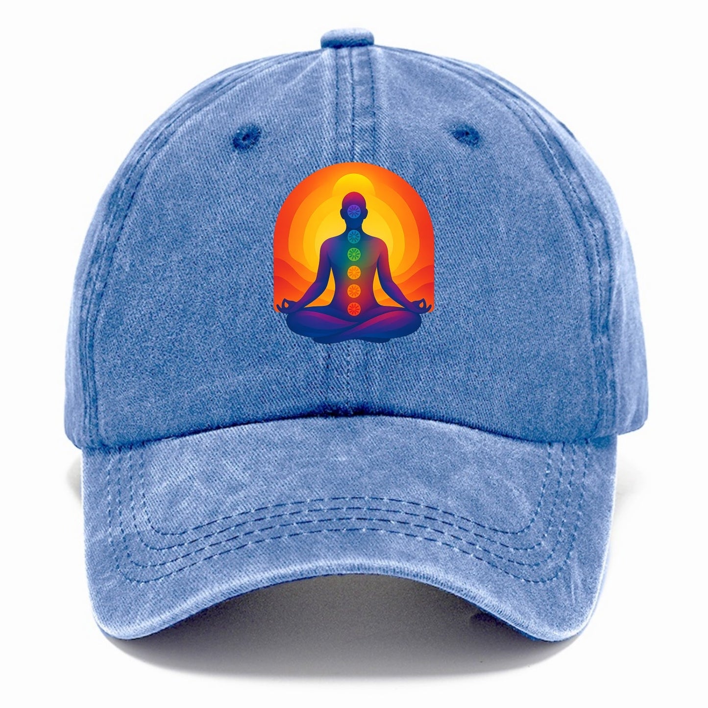 Sunset Meditation - Figure in lotus pose Classic Cap