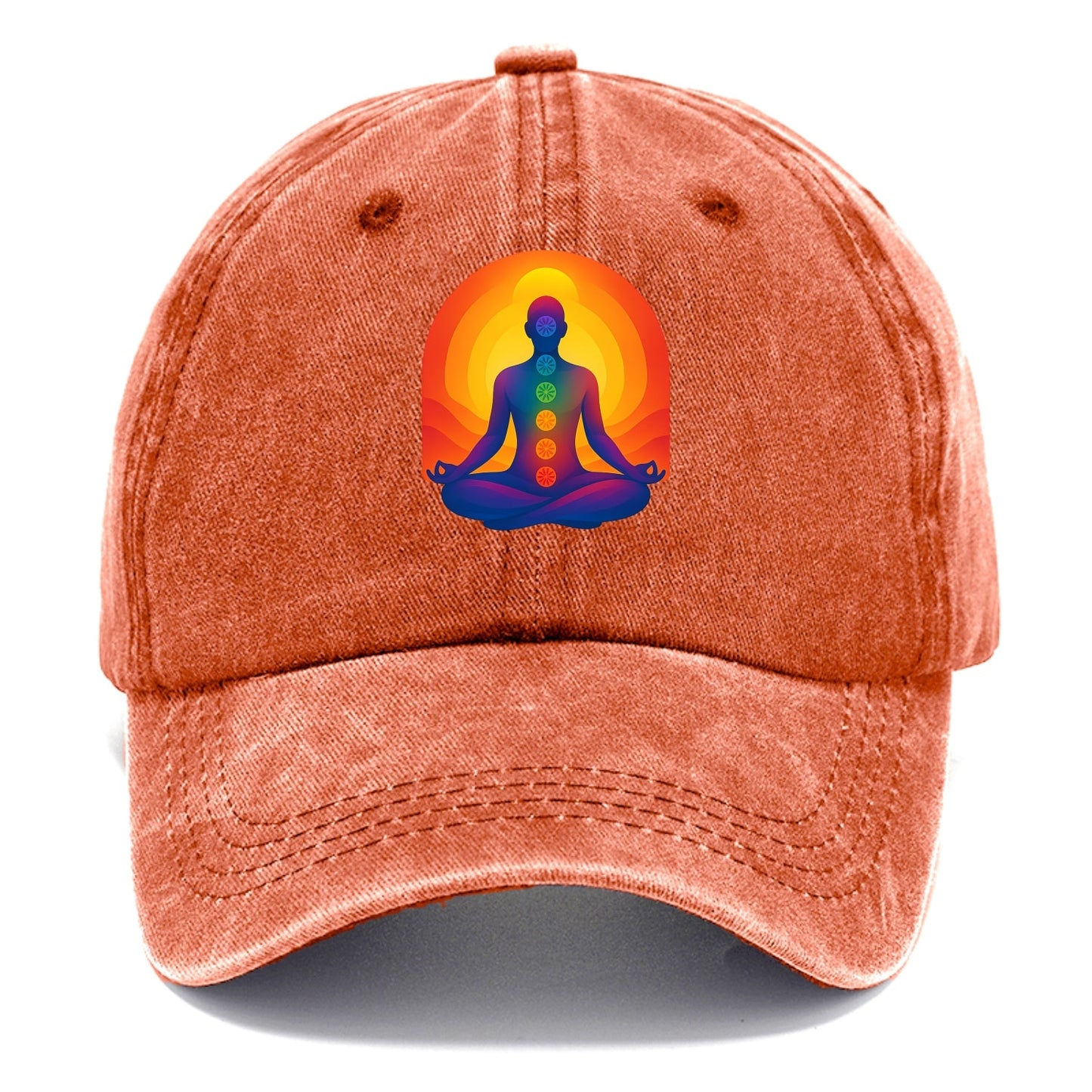 Sunset Meditation - Figure in lotus pose Classic Cap