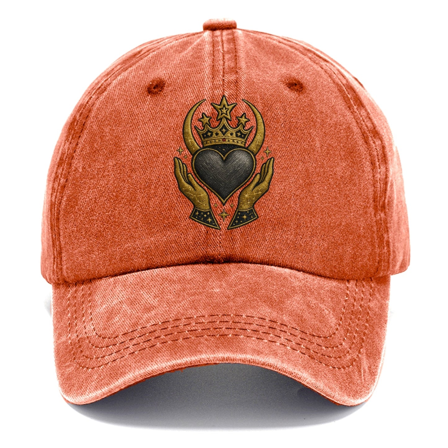 Celtic knot crown with woven strands merging into copper hands shielding a pewter - Classic Cap