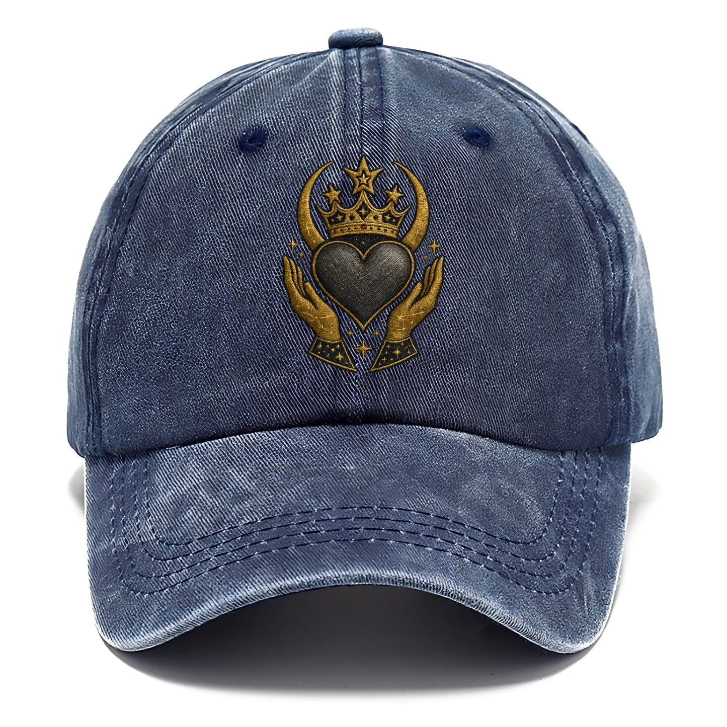 Celtic knot crown with woven strands merging into copper hands shielding a pewter - Classic Cap