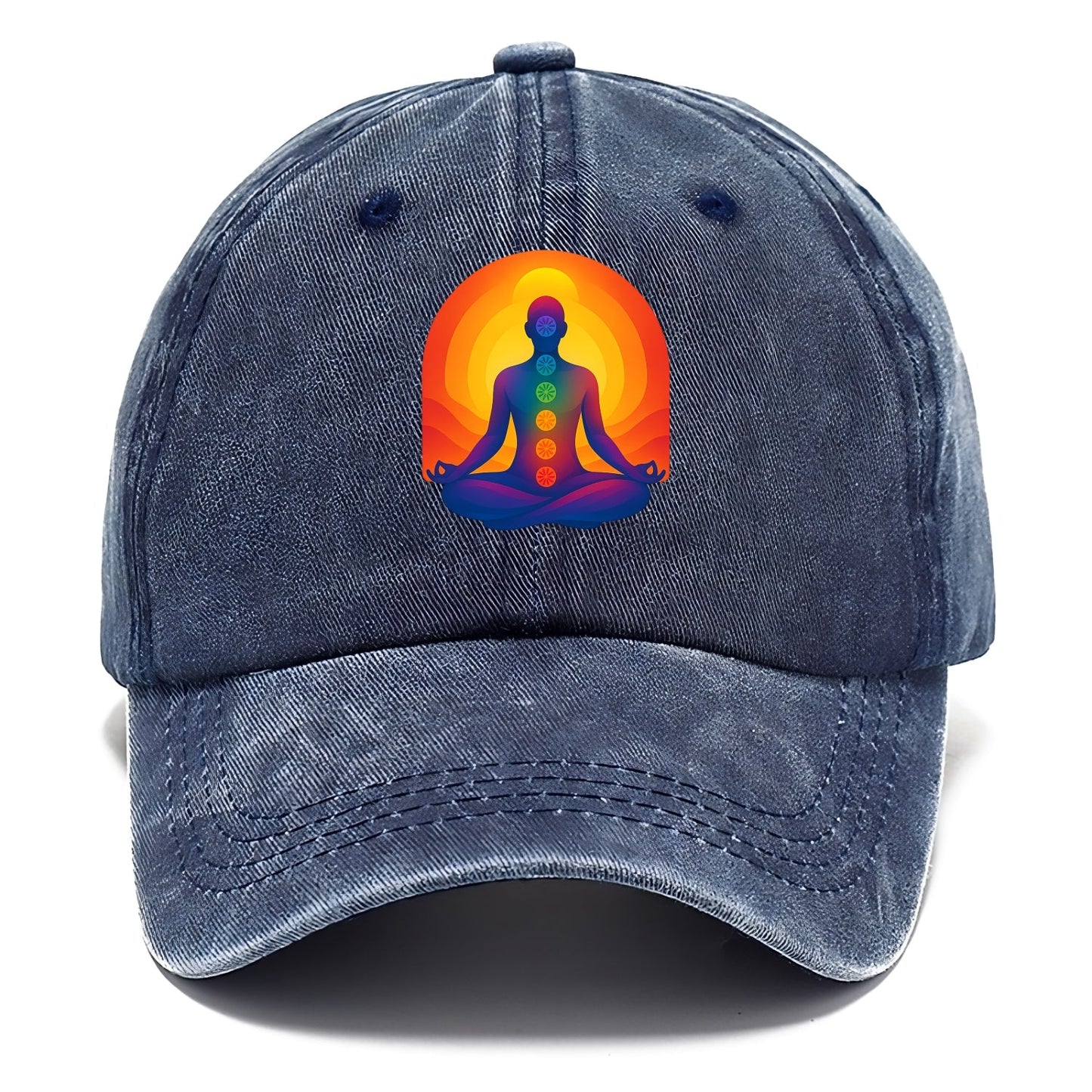 Sunset Meditation - Figure in lotus pose Classic Cap