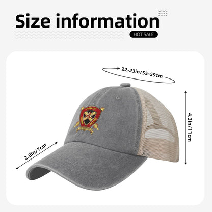 12th Marines Printed unisex baseball cap adjustable grid baseball cap veteran gift