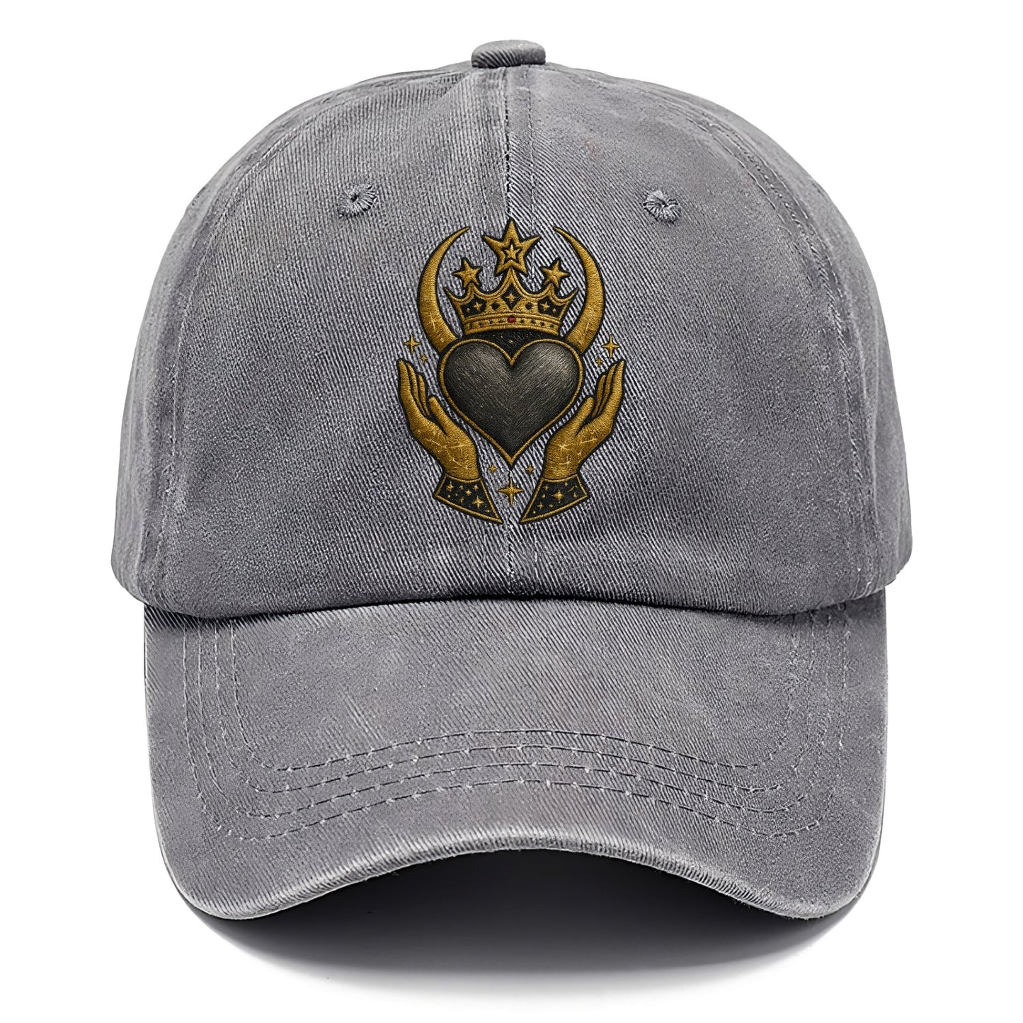 Celtic knot crown with woven strands merging into copper hands shielding a pewter - Classic Cap