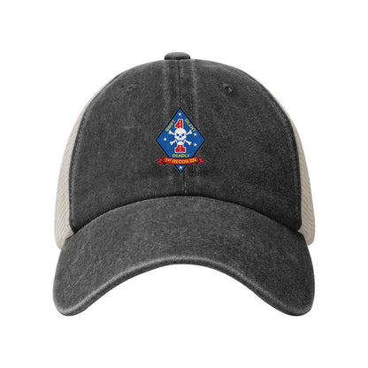 1st Recon Bn Color Printed unisex baseball cap adjustable grid baseball cap veteran gift