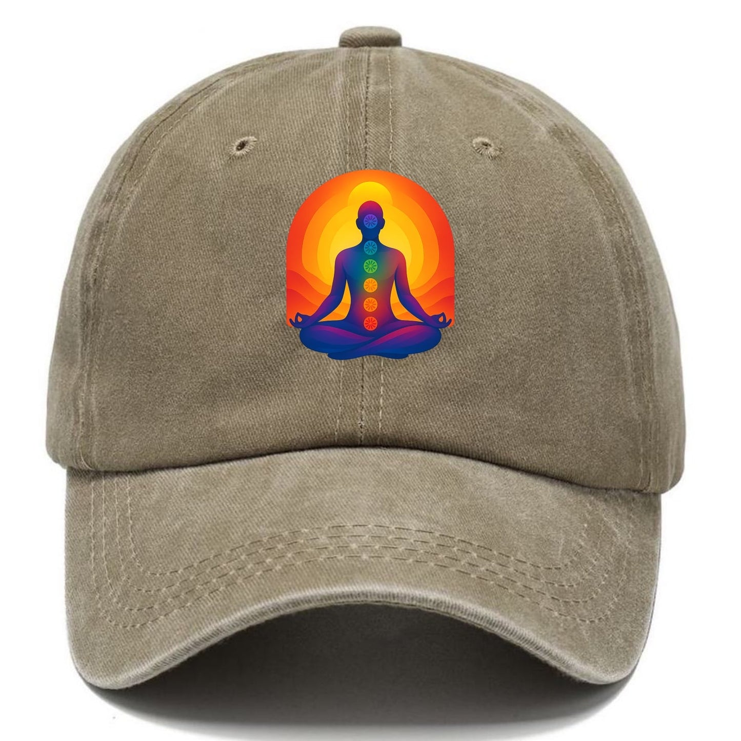 Sunset Meditation - Figure in lotus pose Classic Cap