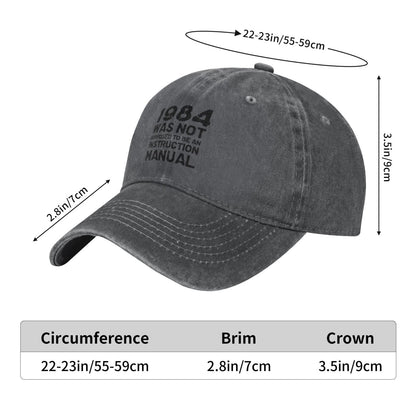 1984 Was Not Supposed To Be An Instruction Manual Printing unisex baseball cap adjustable hats Outdoor leisure hat trucker cap