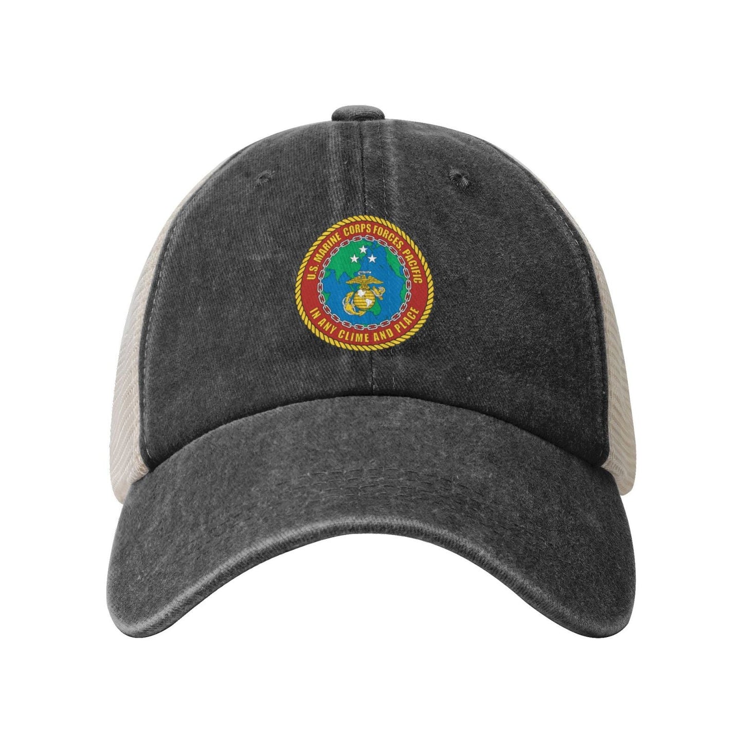 Seal Of U.S. Marine Corps Forces Pacific Printed unisex baseball cap adjustable grid baseball cap veteran gift