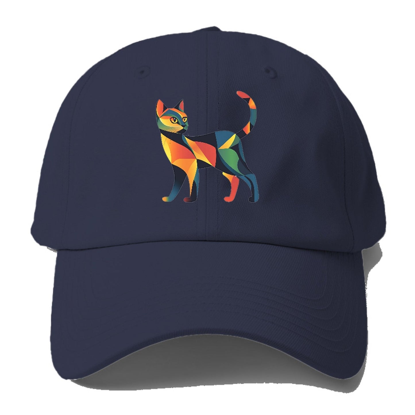 Vibrant Geometric Cat Baseball Cap