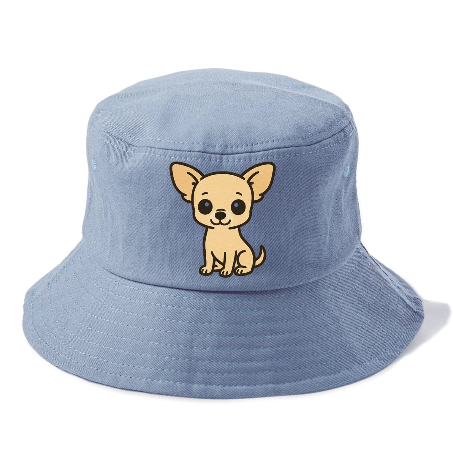Chihuahua Cream Colored Sitting Pose Portrait Design Bucket Hat