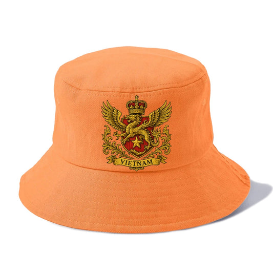 Heraldic Emblem With Dragon And Text Bucket Hat