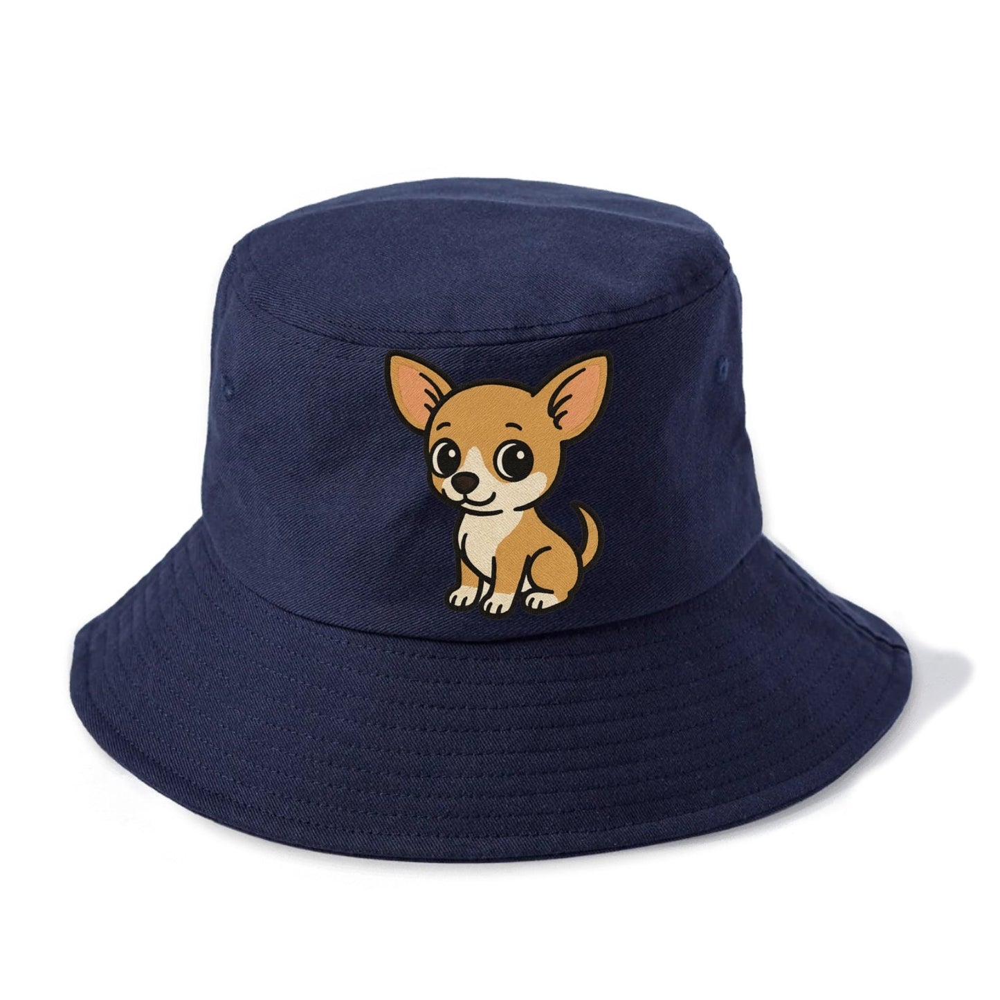 Chihuahua Tan And White Sitting Pose Portrait Design Bucket Hat