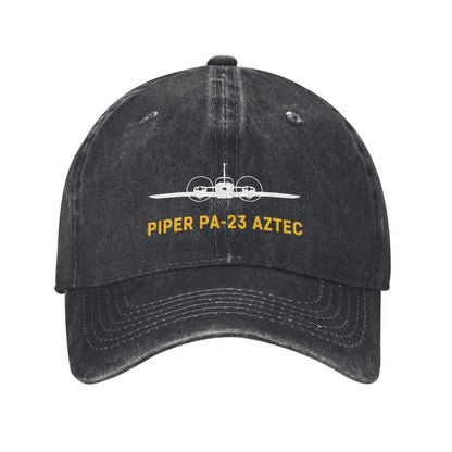 Piper PA-23 Aztec Printing unisex baseball cap adjustable hats Outdoor leisure hat veteran gift