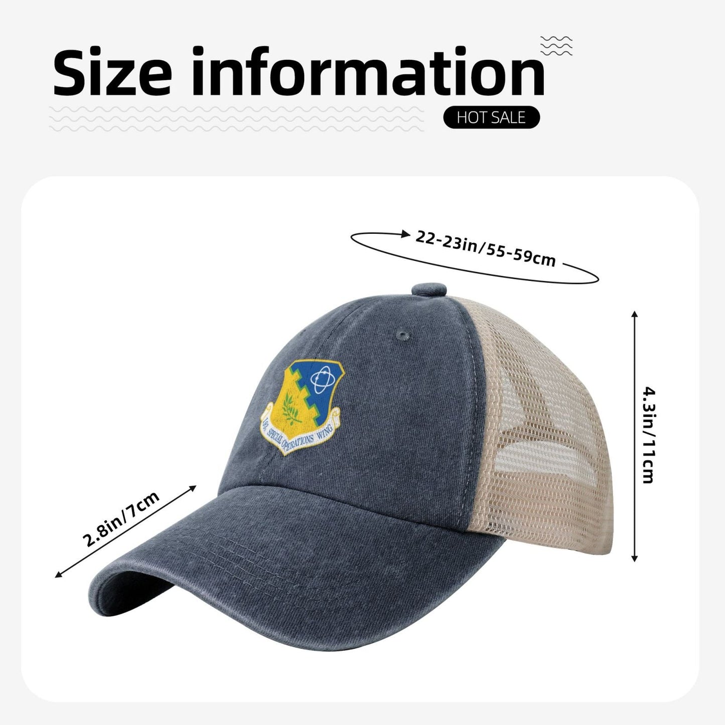 193d Special Operations Wing Printed unisex baseball cap adjustable grid baseball cap veteran gift