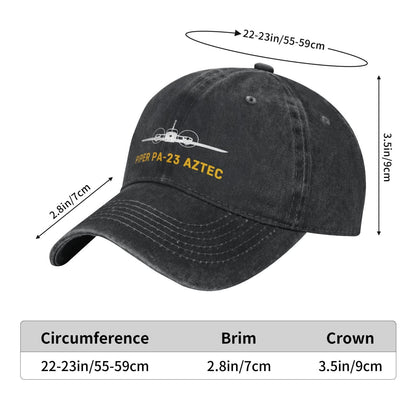 Piper PA-23 Aztec Printing unisex baseball cap adjustable hats Outdoor leisure hat veteran gift